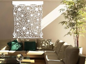 Laser cut Tyvek floral panel