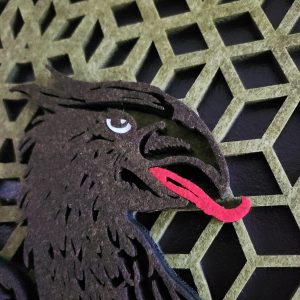 Custom laser cutting services for unique fabric wall installations.