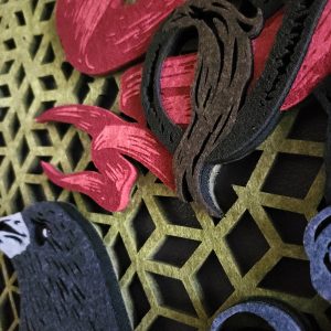 Industrial laser cutting services for large scale fabric art projects.